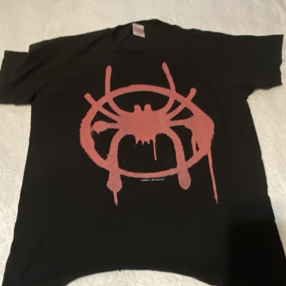 Marvel Spider-Man Logo Black Graphic Men's Cotton Crew Neck Short Sleeve T-Shirt